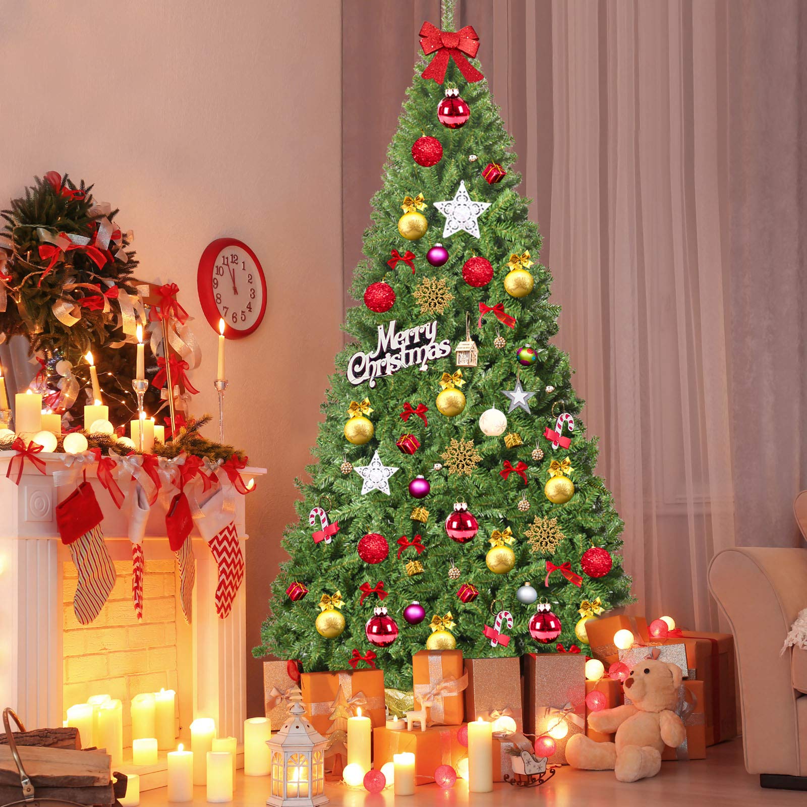 Amazon.com: HAPPYGRILL 9 FT Unlit Christmas Tree, Classic